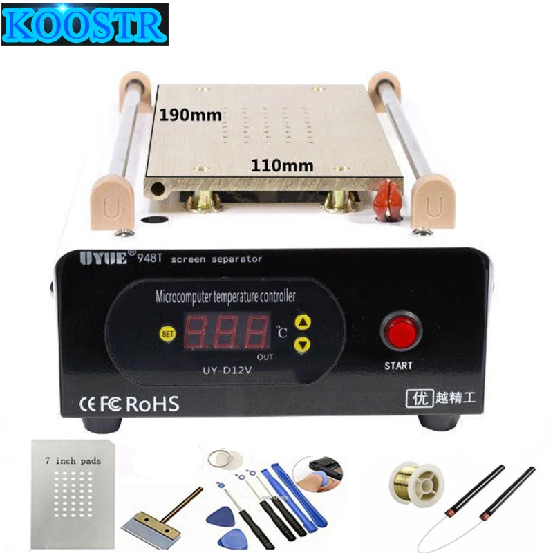 

UYUE 948T Preheat Separator Built-in Vacuum Pump Split Screen Machine Heating Platform 7 Inches Phone Disassemble Repair Tool