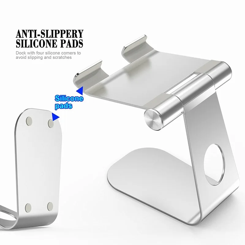 Portefeuille Adjustable Tablet Stand Holder Dock for iPad Pro 10.5 12.9 9.7 Air 2 mini Samsung Metal Aluminum Alloy Support Bed (4)
