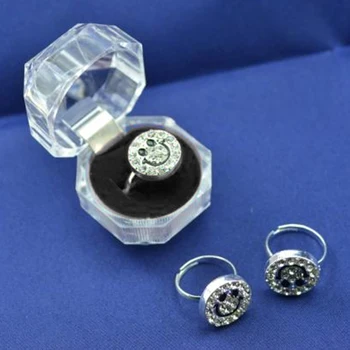 Skup 10 Sztuk/partia Akrylowe Crystal Ring Storage Display Box Case Przezroczysty Pakiet Box Do Pakowania Biżuterii Kolekcja Dropshipping