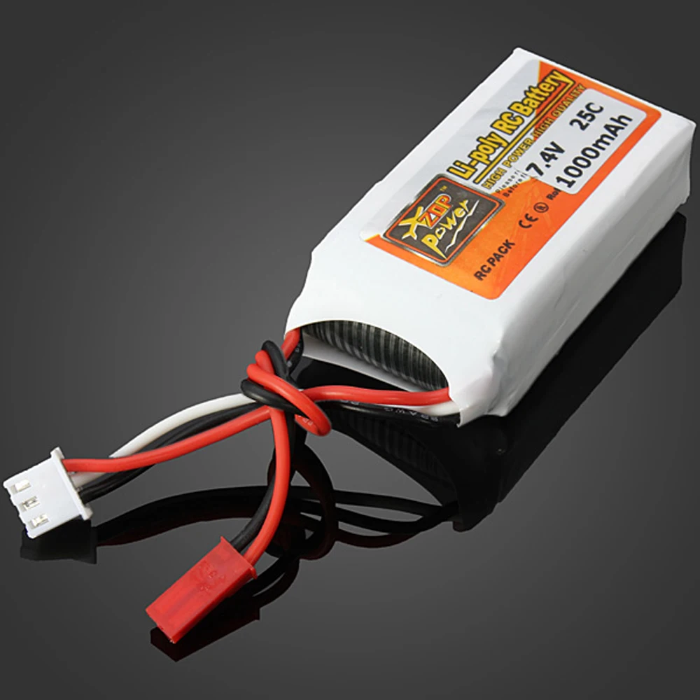 

1pcs ZOP Lipo Battery 7.4V 1000mAh 25C 2S JST Plug For RC Drone Models Helicopters Airplanes Cars Boat Batteria
