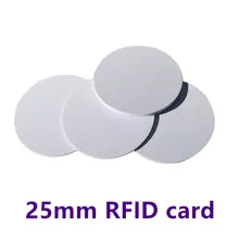 10 шт. 125 кГц ID EM4100 стикер для монет водонепроницаемый клей EM4100 RFID брелок контроль доступа Размер 25 мм
