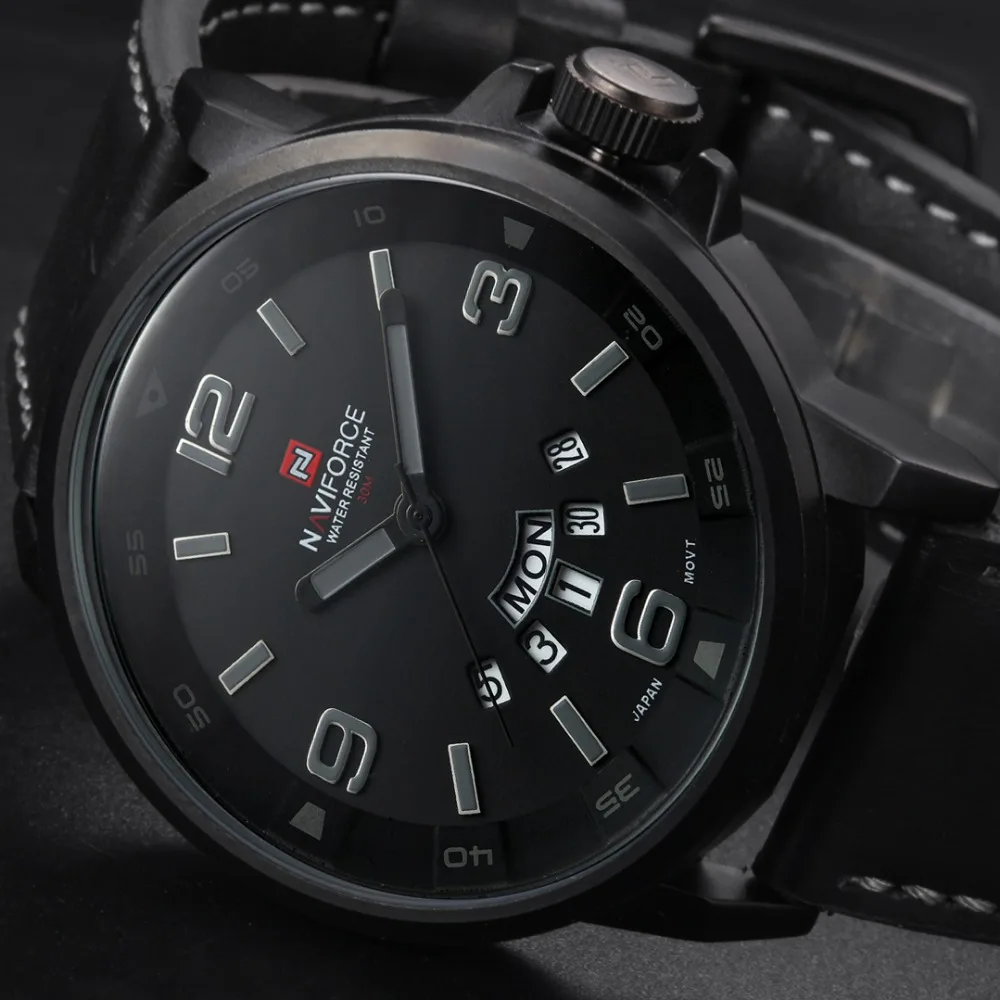 

2017 NAVIFORCE Luxury Brand Leather Strap Analog Men's Quartz Date Clock Fashion Casual Sports Watches Men Military Wrist Watch