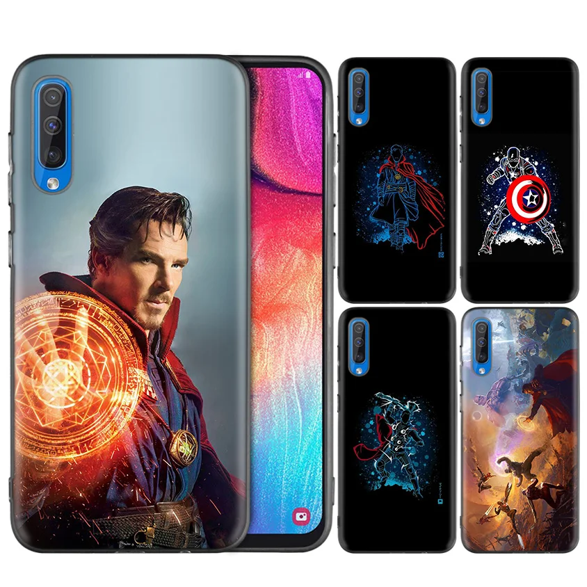 

Black Dark Silicone Case for Samsung Galaxy A50 A30 A10 M30 Cases Cover Shell Coque dr Marvel Comics Doctor Strange