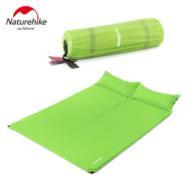 Naturehike надувной матрас пляжный коврик двойной походный коврик Автоматический воздушный матрас 1850x1300x25mm надувная подушка для кровати спальный коврик - Цвет: Зеленый