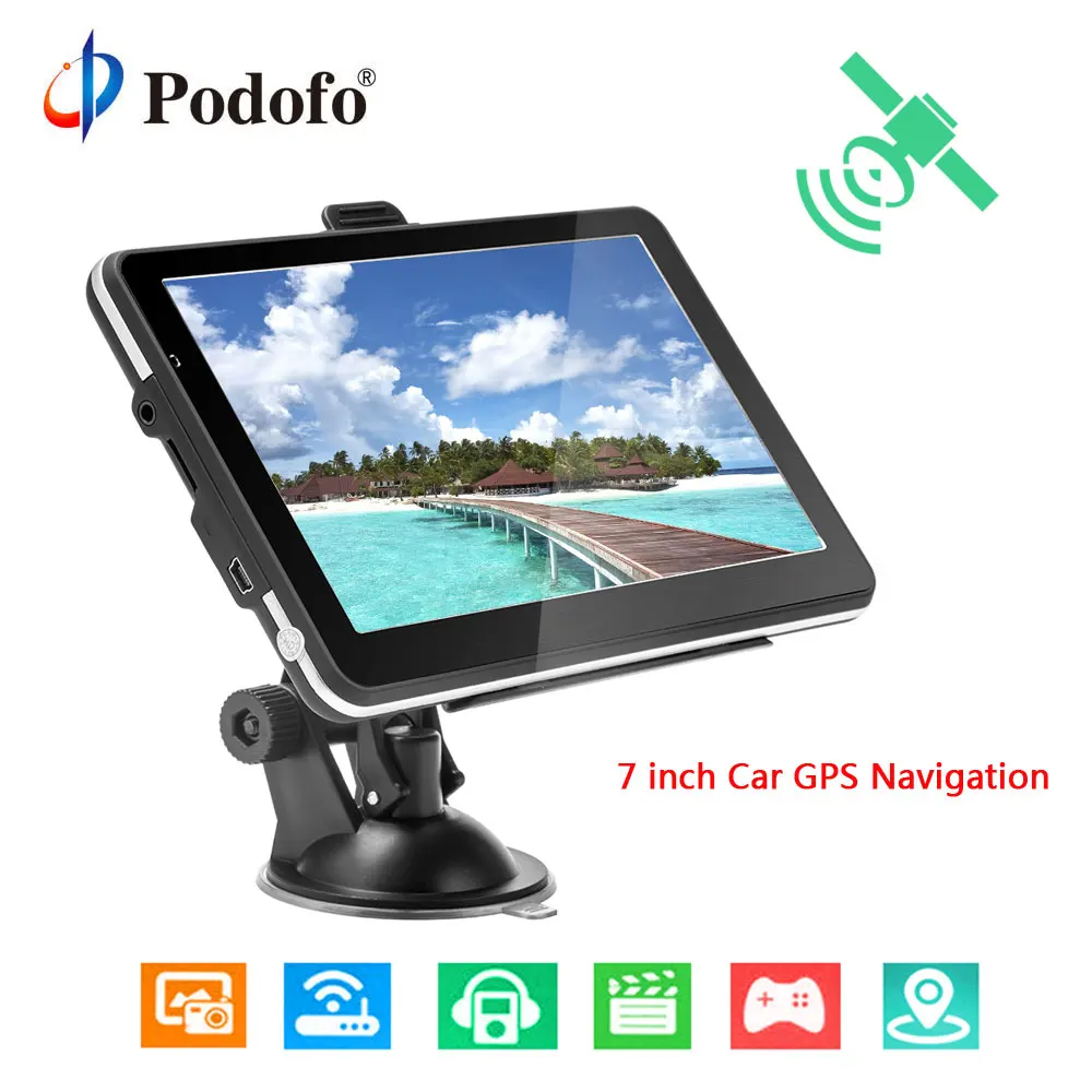 Podofo 7 дюймов gps навигатор для машины навигация бесплатное обновление карты Navitel