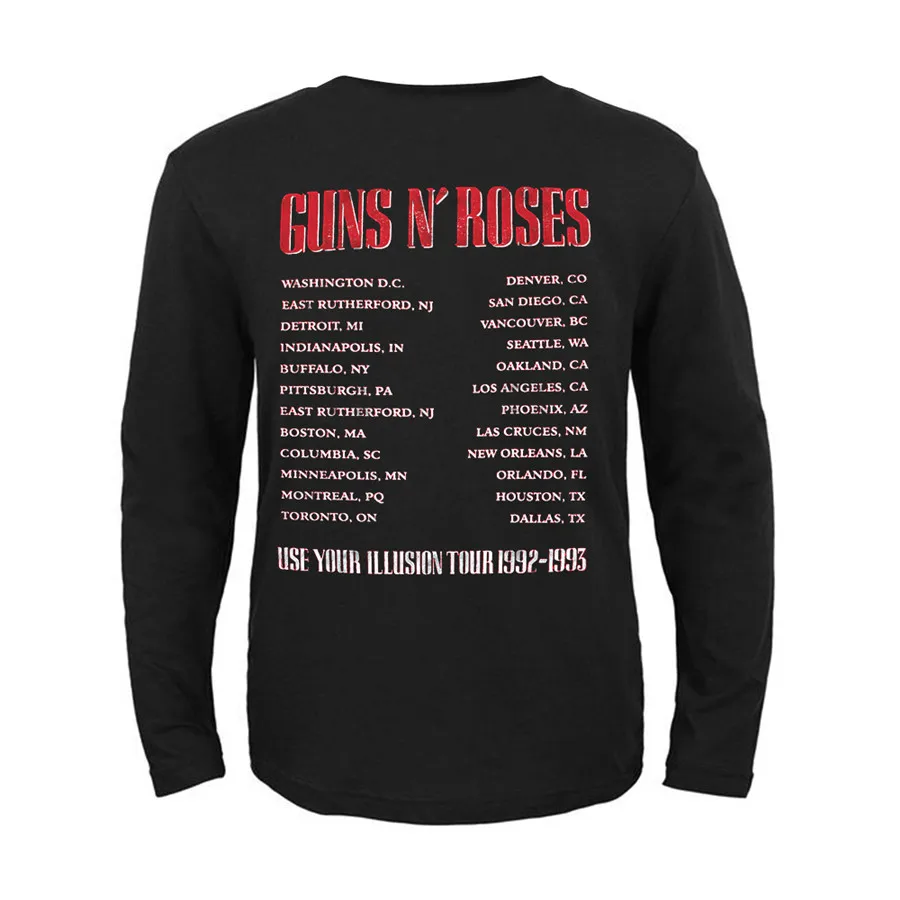 22 дизайна guns N' Roses GNR Rock Band винтажная брендовая мужская и женская рубашка с длинными рукавами череп хэви-метал, Панк футболка для скейтборда