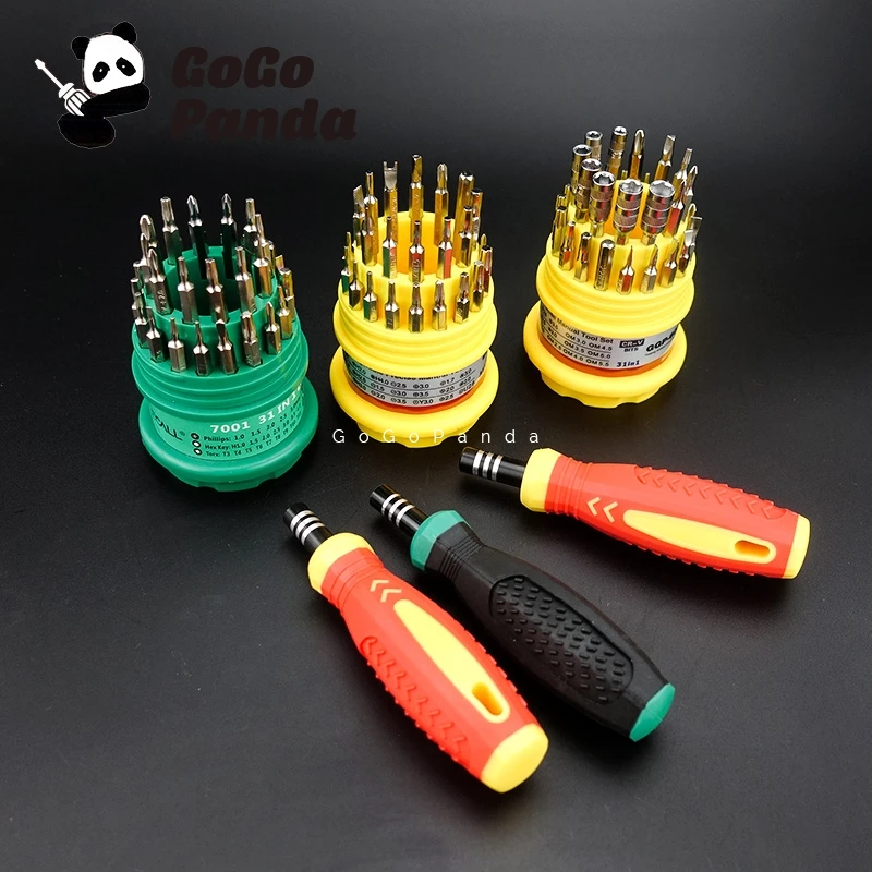 Free Shipping 31 In 1 Magnetic Screwdriver Set Precision Handle Mobile Phone Repair Kit Tools 7001 for Phone Home