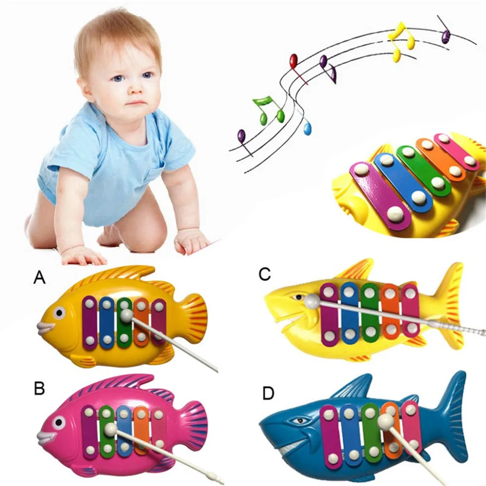 Детские развитие знаний детские 5-Note ксилофон музыкальные игрушки 4 цвета 2019 ноты ручной стук пианино мозг розничная продажа музыкальная