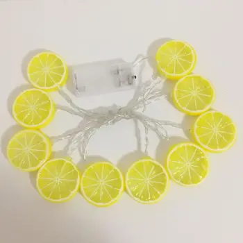 

Festival String Lights Fresh Natural Lemon Shape LED Christmas Party Light Battery Box Outdoor Lighting Warm Decor Party Decor W