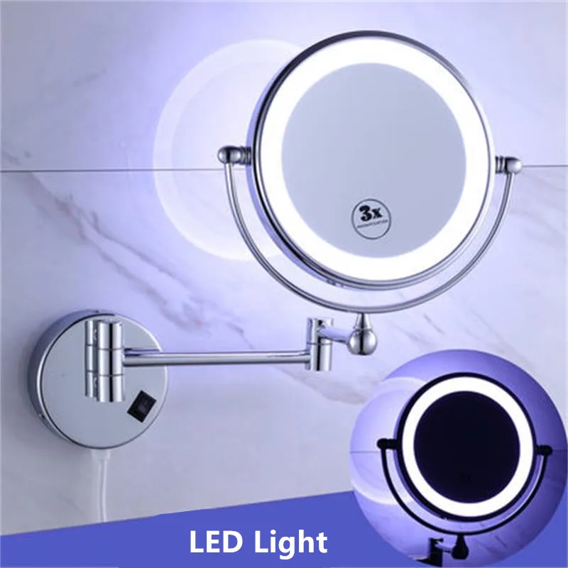 Hdm Double Faces Led Makeup Mirror Flexible Pull Out Wall Hdm Double Faces Led Makeup Mirror