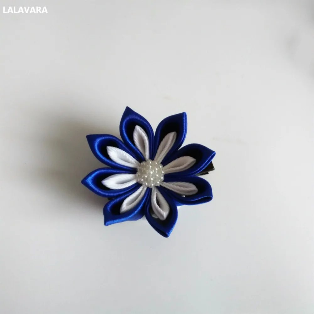 LALAVARA 10 шт. радужные заколки kanzashi цветы Детские аксессуары для волос для девочек декоративные заколки