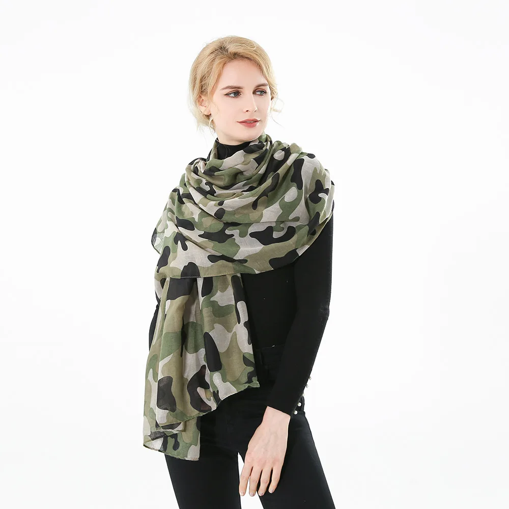 Winfox Новая мода дамы армейский зеленый Камуфляжный шарф Camo шали Дамы Echarpe Foulard женщины