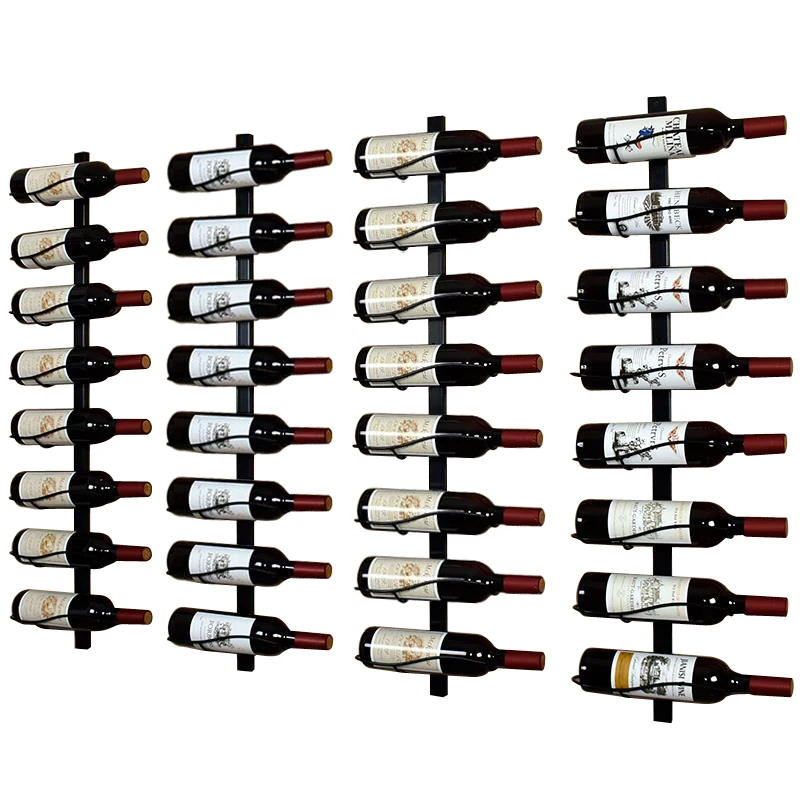 4 16 Bottles Modern Iron Wall Mount Wine Holder Simple Hanging