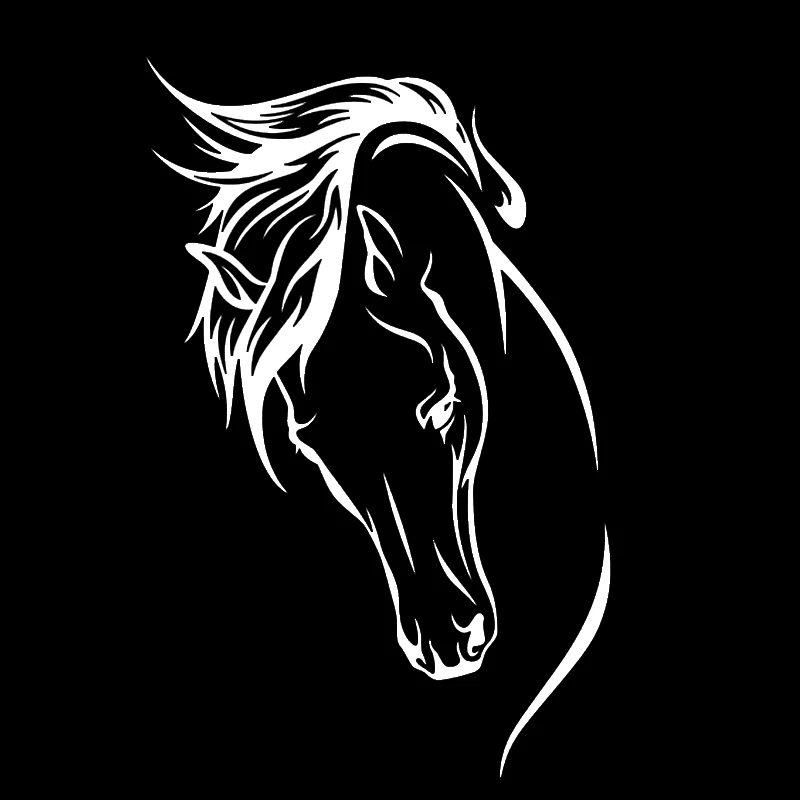 

Animal Horse Head Car Accessories Vinyl Car Sticker Black/Silver/Laser 10.4cm*17cm