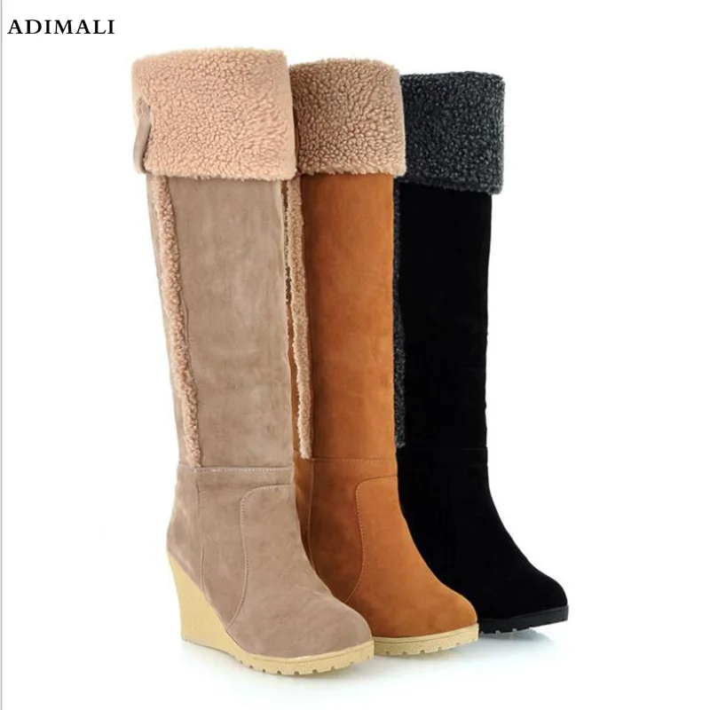 

Hot Quality Womens Boots Faux Suede Over the Knee Flat Warm Boots Comfortable Thigh High Boots Winter Shoes botas feminina