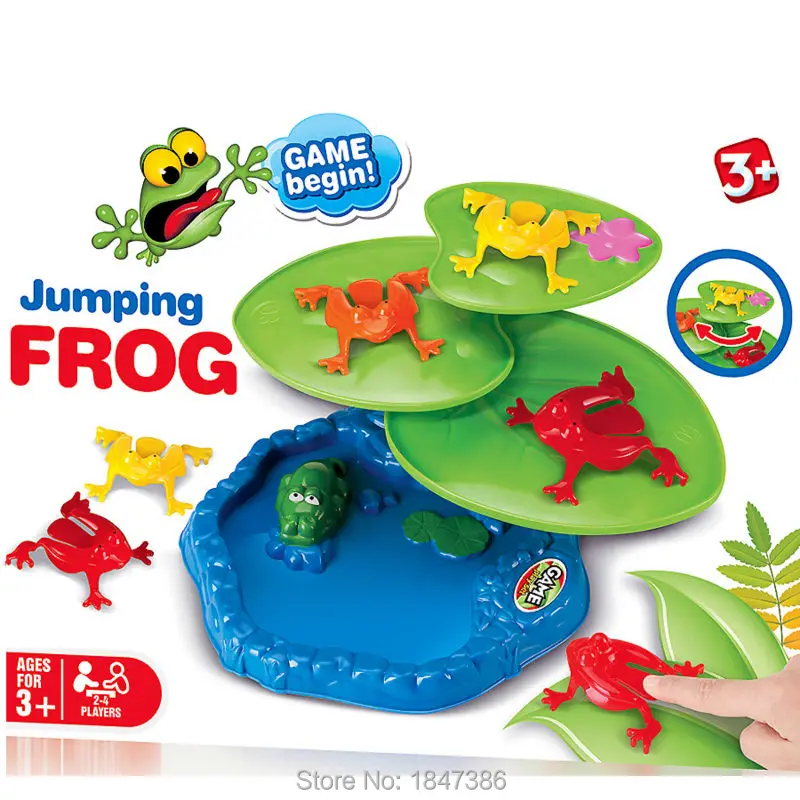 

Family fun jumping frog flipping frog game with 9pcs jumping frogs and 3pcs lotus leaves base Educatinoal Toys for 2-4 Players