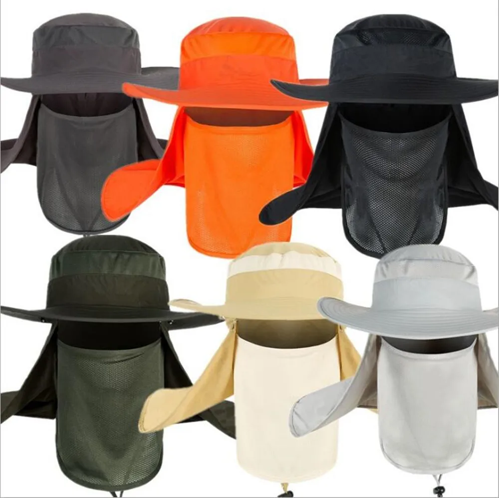 Women Sun Flap Cap Visor Brim Ear Neck Cover adjust 55-63cm Unisex Cycling Men Outdoor Boating Hiking Hat Mens Bucket hat | Аксессуары