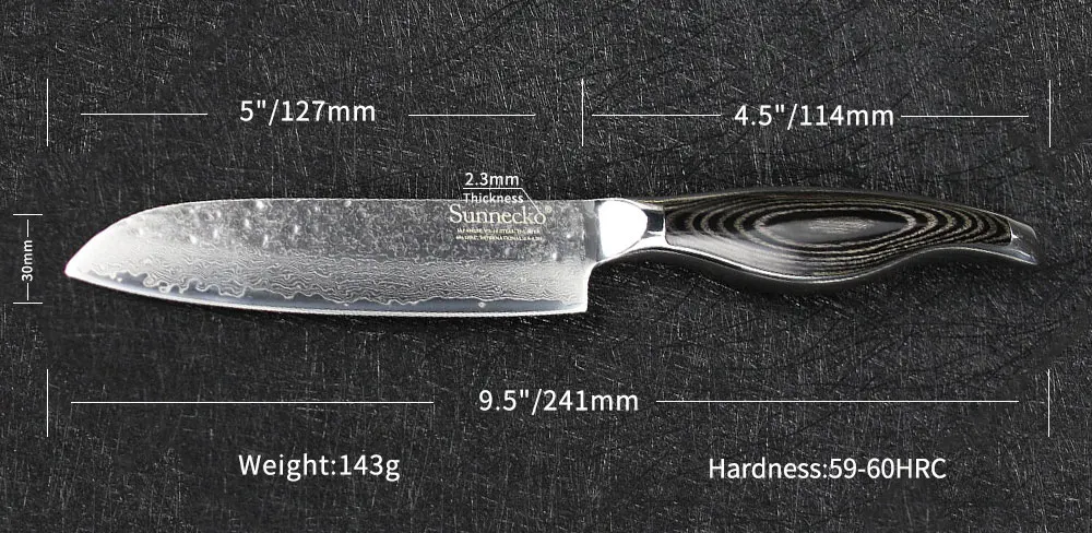 SUNNECKO 2 шт. Кухня ножи сантоку нож для очистки овощей Ножи японской дамасской VG10 Сталь Pakka деревянной ручкой острое лезвие режущие инструменты