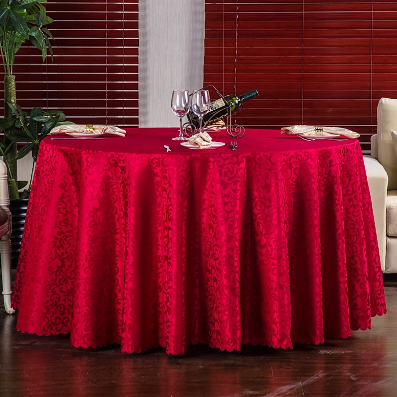 

1PC Europe Style Jacquard Round 280cm Multi Size Dining Tablecloth For Hotel Restaurant Wedding Decoration Table Cloth Cover