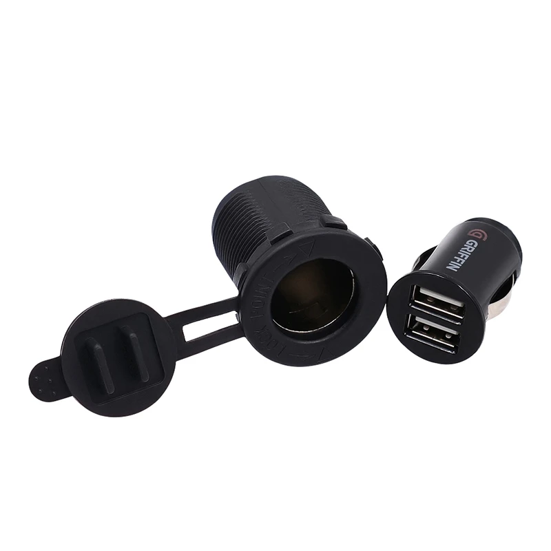 Waterproof Dustproof 5V 2.1A Dual USB Car Power Charger Adapter Blue LED 12-24V for Car Truck Boat Motorcycle Cigarette Lighter  (3)
