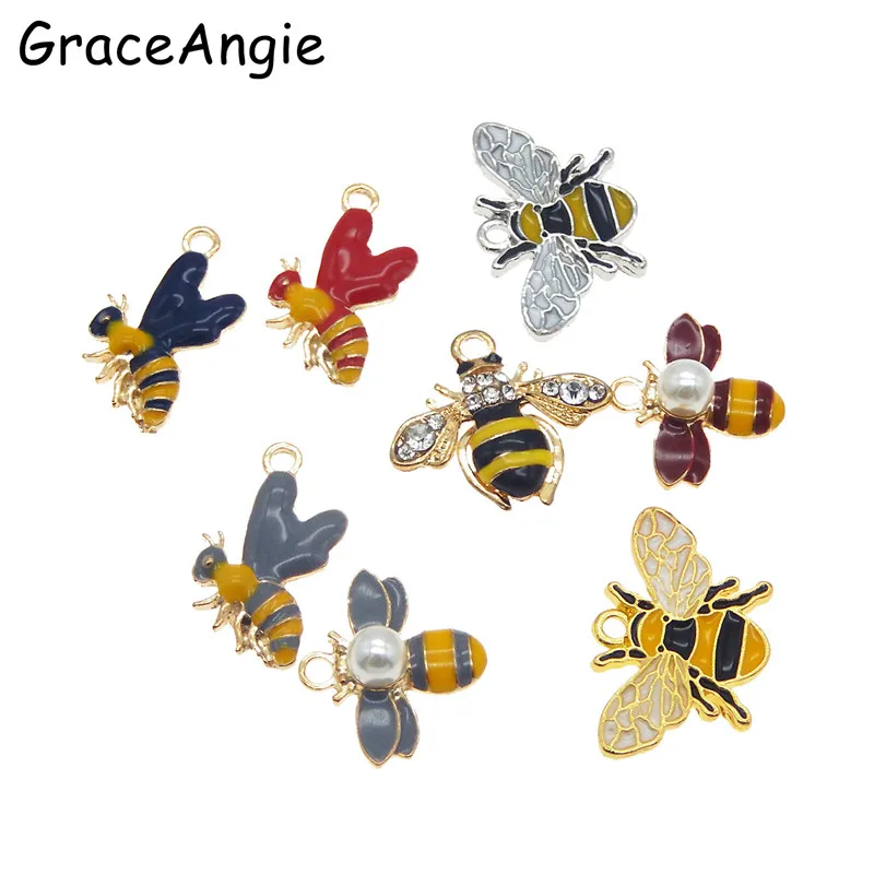 8PCS 3D Animal Charms Jewelry Enamel Pendant Bead Women Earrings Men