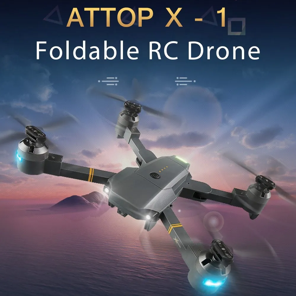 

ATTOP XT - 1 Foldable RC Drone WiFi FPV Camera /USB Cable /Altitude Hold /360-Degree Flip /APP Control /Headless Mode Quadcopter