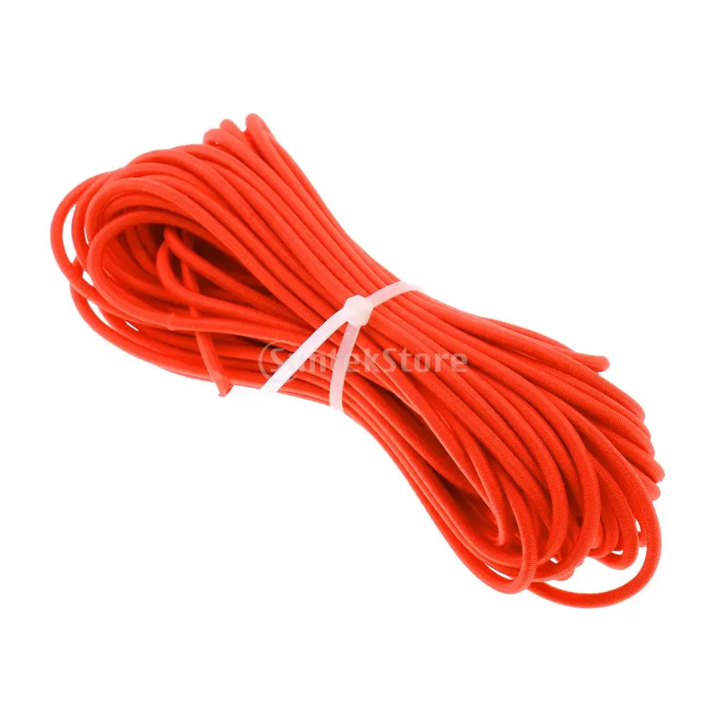 Orange 3mm 0.5-100m Strong Bungee Rope Shock Cord Tie Down Strap Trailer Boat Kayak/ Replacement Tent Folding Rod Elastic Rope