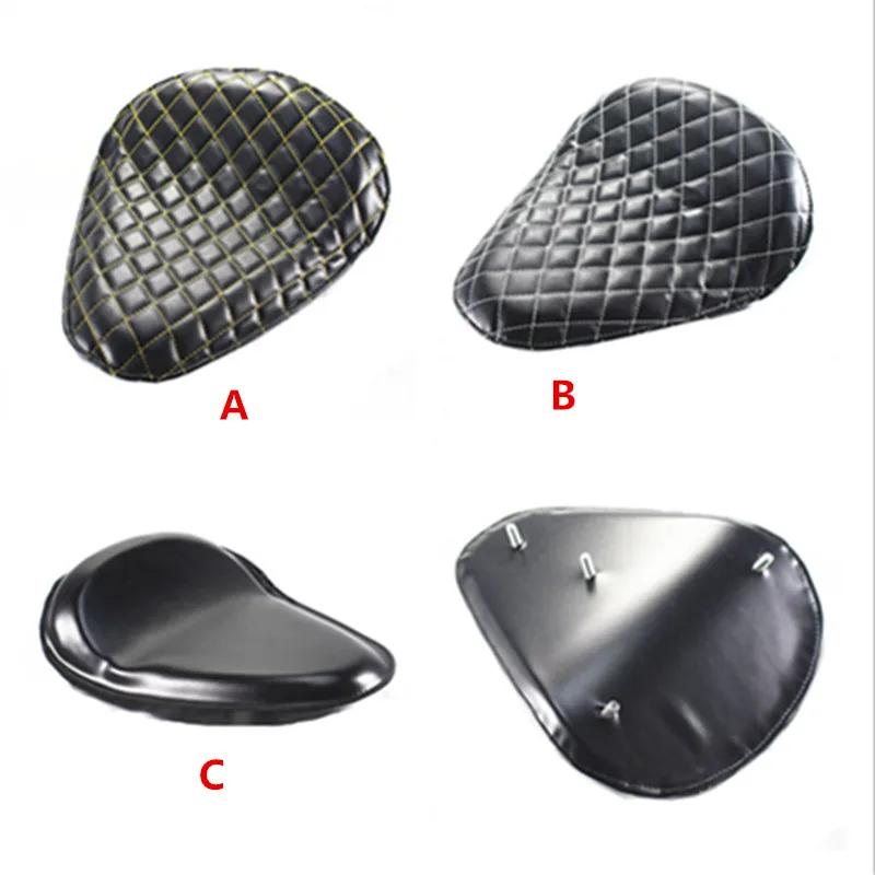 

Black Leather Retro Solo Driver Seat Saddle Seat Pad Chopper Old School Motorcycle For Harley Dyna Heritage Softail FLHR XR1200