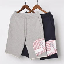 Модные брендовые мужские шорты кэжуал, летние хлопковые спортивные брюки в стиле пэчворк, мужские спортивные штаны в стиле хип-хоп