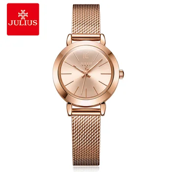 

JULIUS brand luxury ladies watch ladies casual quartz watch ladies clock silver stainless steel bracelet dress JA-732