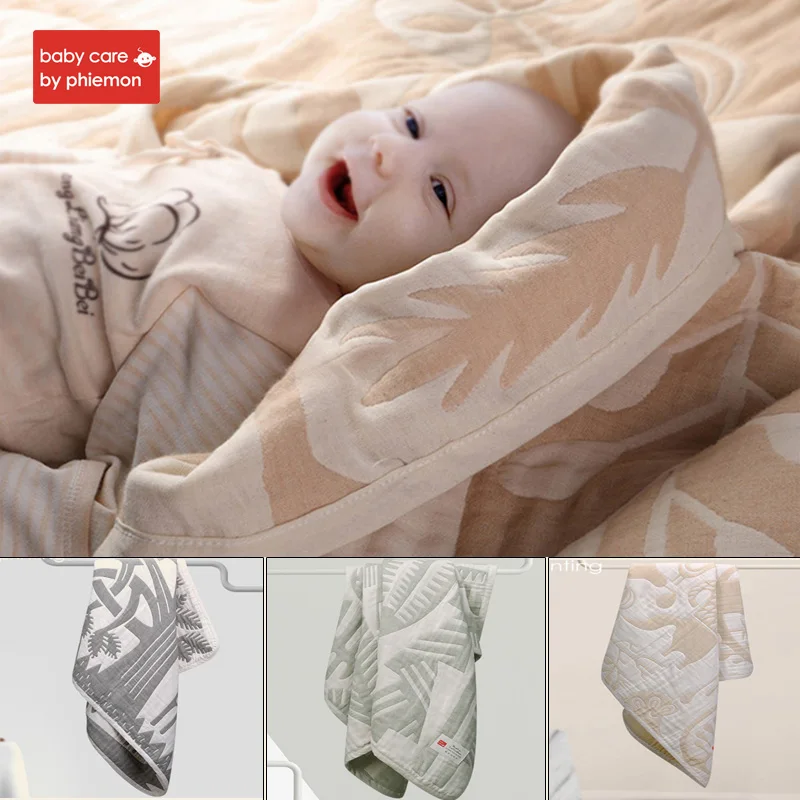 

BabyCare 105x105cm Baby New Born Blanket Natural Cotton Soft Breathable Swaddle Wrap Muslin Bedding Bath Sleeping Blanket