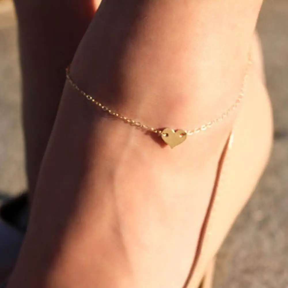 Модные выразительные женские браслеты на босую ногу в форме сердца, вязаные крючком сандалии, ювелирные изделия на ногу, браслеты на ногу для женщин, цепочка на ногу