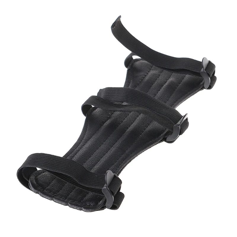 

1PC Archery Arm Guard PU Leather 3 Strap Shoot Armband Recurve Bow String Safety Gear