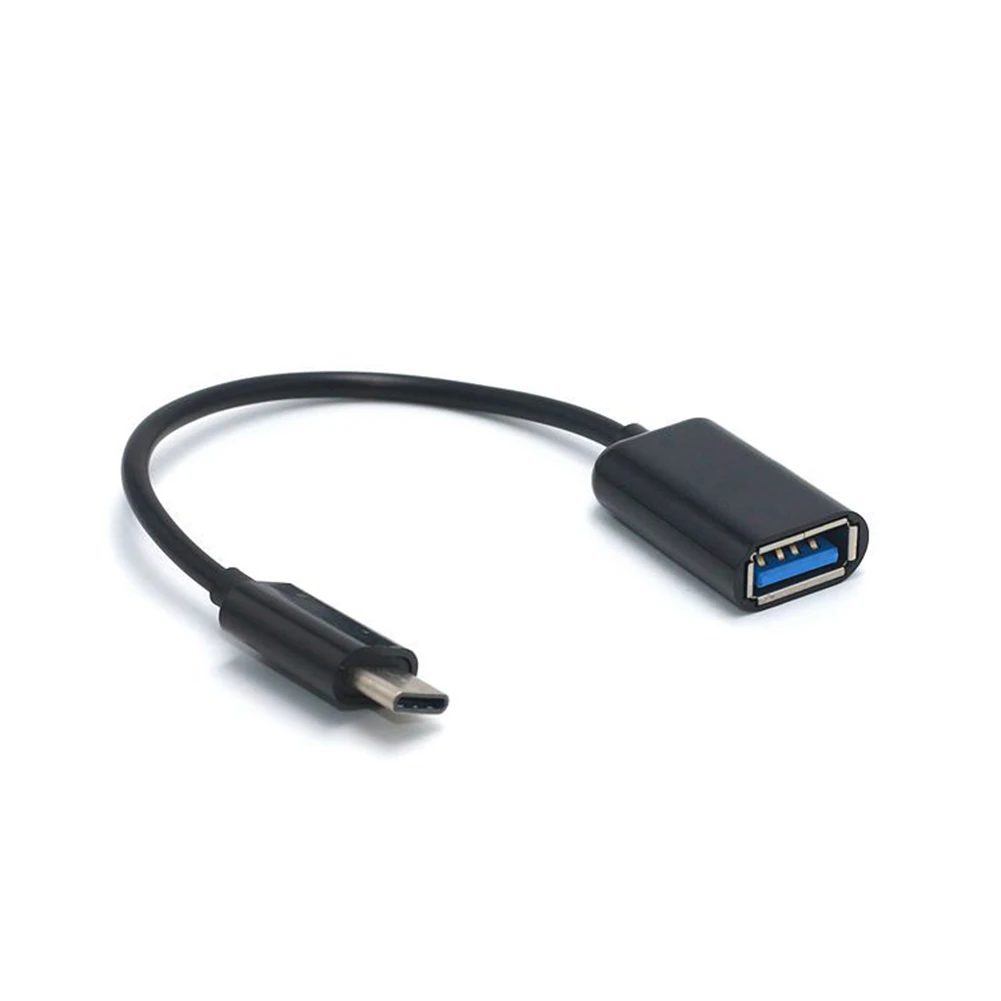 Type-C OTG адаптер usb-кабель 3,1 type C штекер USB 3,0 A Женский OTG кабель для передачи данных адаптер 16 см XJ66 - Цвет: Черный