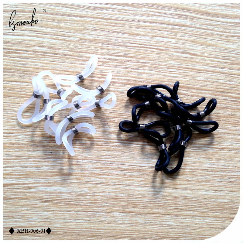 Lymouko 5 пар/Лот черно-белое Силиконовое резиновое кольцо для очков, ушные крючки, цепочка, Регулируемая пряжка, ремешок, аксессуары