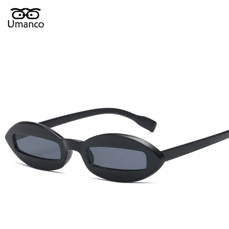 Umanco новые ретро маленькие узкие кошачий глаз солнцезащитные очки для женщин Мини прямоугольное зеркало широкая пластиковая оправа для очков модные украшения