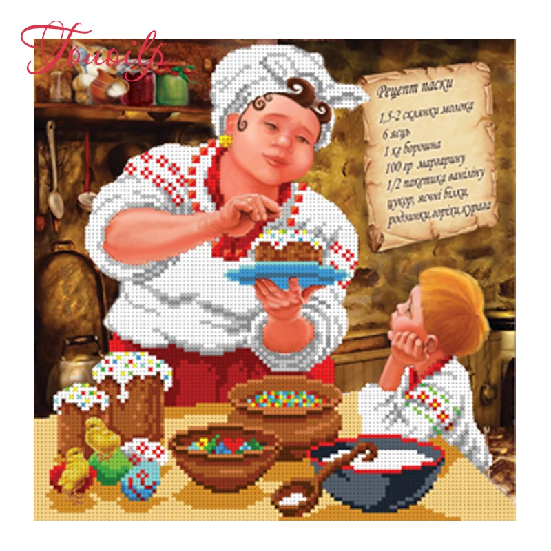 

5D diy diamond embroidery kitchen restaurant full square round diamond painting Cross Stitch Rhinestone mosaic home decoration