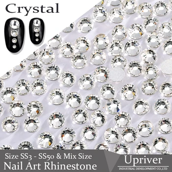 

Upriver White Crystal Good Quality Non Hotfix Rhinestones Flatback Nail Art Rhinestones for Nail Clothing Accessories Bags Shoes