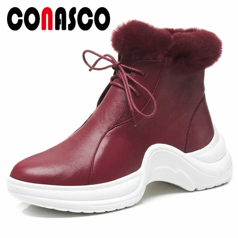 

CONASCO New Style Women Ankle Boots Sexy Round Toe Comfort Platforms Casual Shoes Woman Brand Punk Motorycle Boots Ladies Shoes