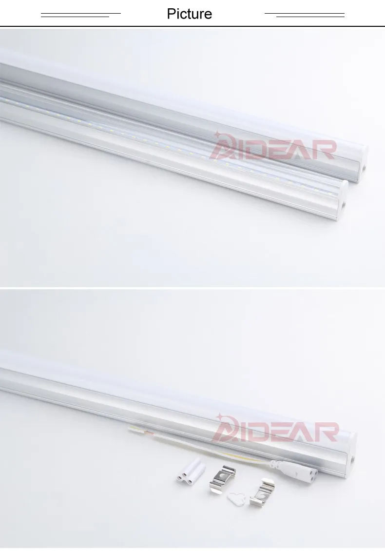 T5 светодиодный Light Tube 2ft 3ft 4ft светодиодный лампах T5 AC85-265V integrated t5 трубки светодиодный