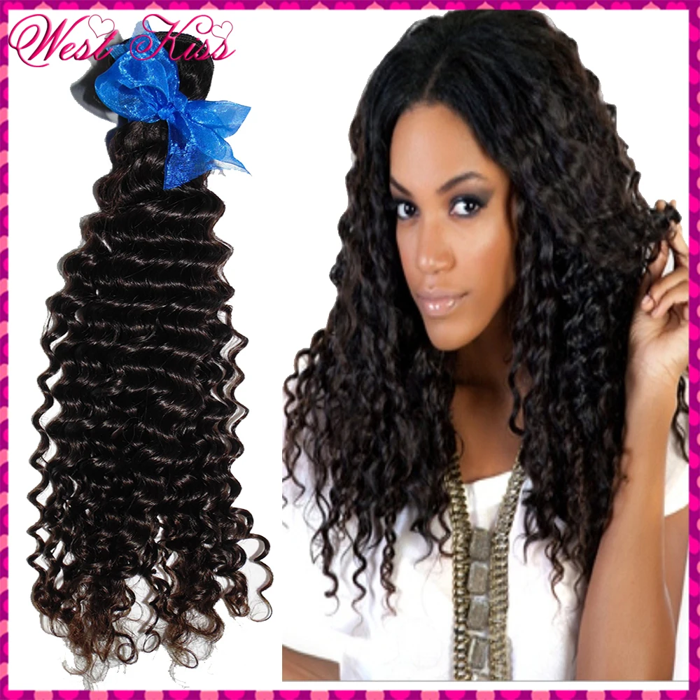 7A Deep Regular Curls Weave 1piece Single bundle Indian Virgin Hair