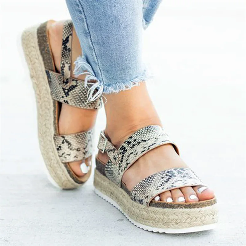 

Women Sandals 2019 Platform Sandals Wedges Shoes Ladies Peep Toe Gladiator Sandalias Mujer Summer Shoes Linen Wedge Heel Sandals