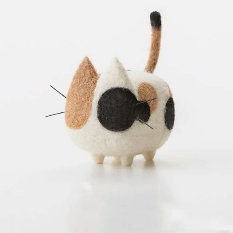 DIY шерстяной войлок без лица кошка сиамский короткошерстный материал посылка