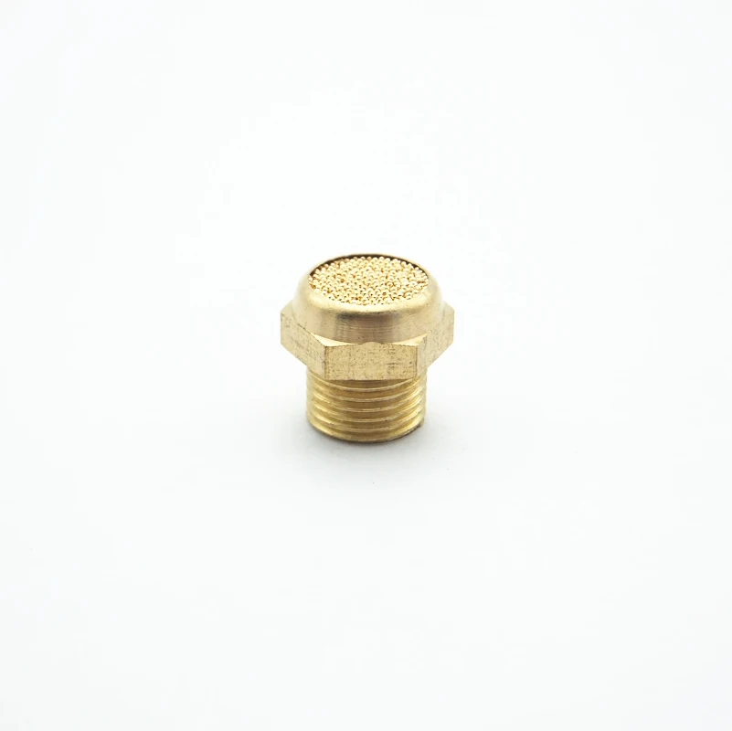 1/8" BSP Male Thread Flat Brass Exhaust Noise Filter Muffler Silencer