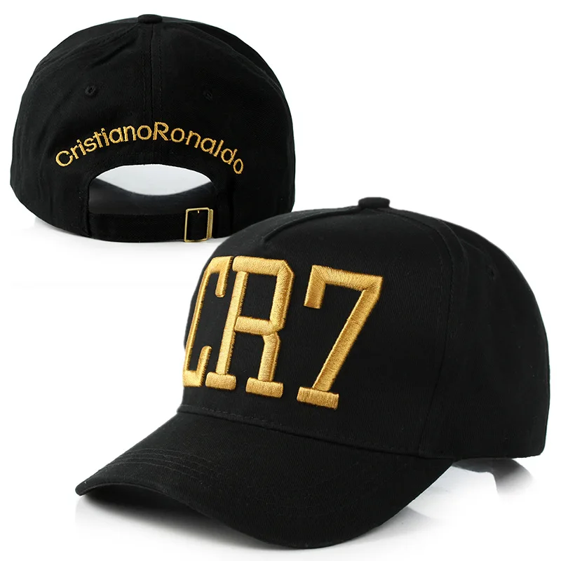 Стиль Cristiano Ronaldo Регулируемая хлопковая CR7 бейсболка женская кепка s Snapback шляпы мужские CR7 шляпа Fashin cheapu Панама - Цвет: Черный