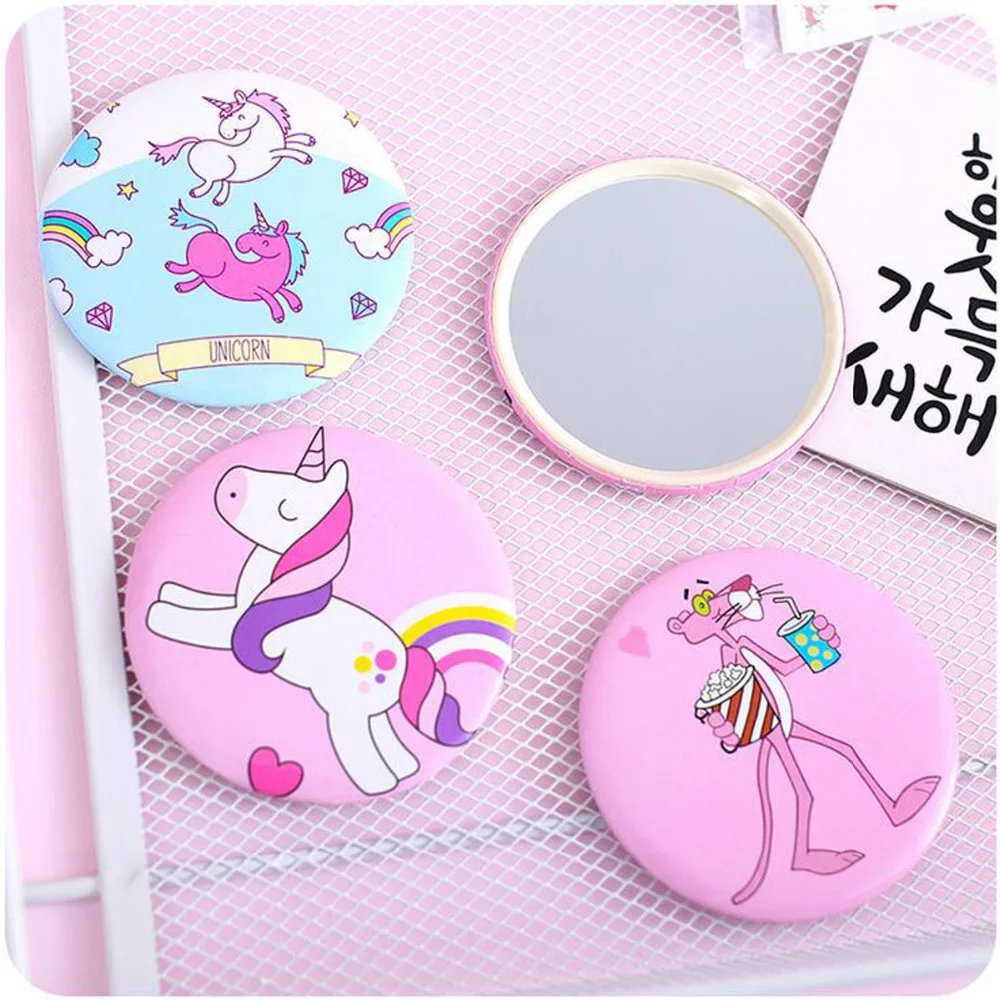 Foldable Fruit Pattern Makeup Mirror Dormitory Dressing Book Desktop Cute Large Portable Flip Student Mirror Angle Adjustable