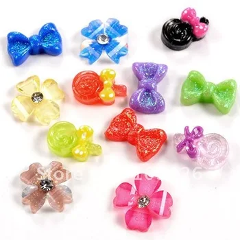 

180PCS 3D Narl art Glitter rhinestone Butterfly Flower DECORATI Free Shipping