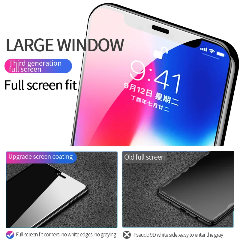 Защитное закаленное стекло 9D для iPhone X Full HD Blue Ray Xs XR XsMAX|action figure|animal modelfigure action |