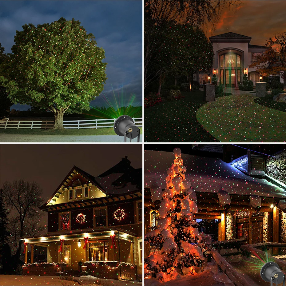 Alienígena remoto de Navidad al aire libre RG luz láser proyector muestran impermeable luces para vacaciones de Navidad árbol decoraciones de iluminación - 6
