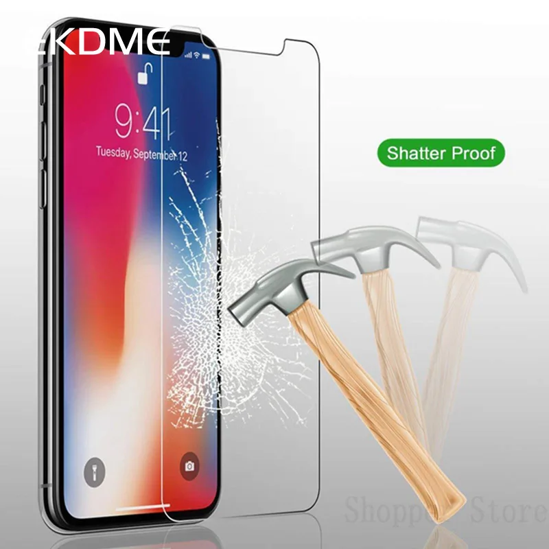 Glass For iPhone XS XR XS Max 6.1 6.5 5.8 inch 2018 Screen Protector Tempered 9H Cover For iPhone 8 X 7 6 6S Plus 5 5S SE Film